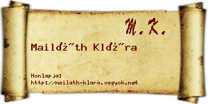 Mailáth Klára névjegykártya